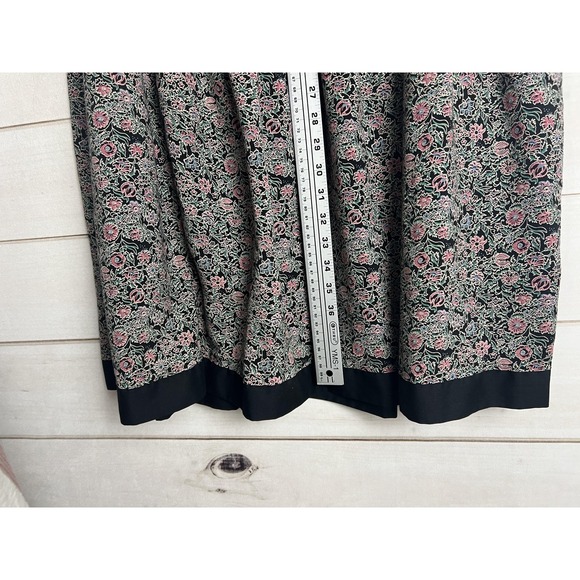 Vintage Lanz Originals Skirt Womens Small Black Floral Tiered Maxi Elastic 90s - Picture 5 of 5